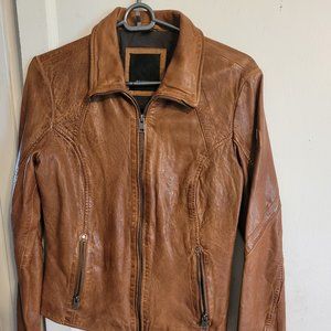 Mauritius - Leather Jacket - Cognac/brown color